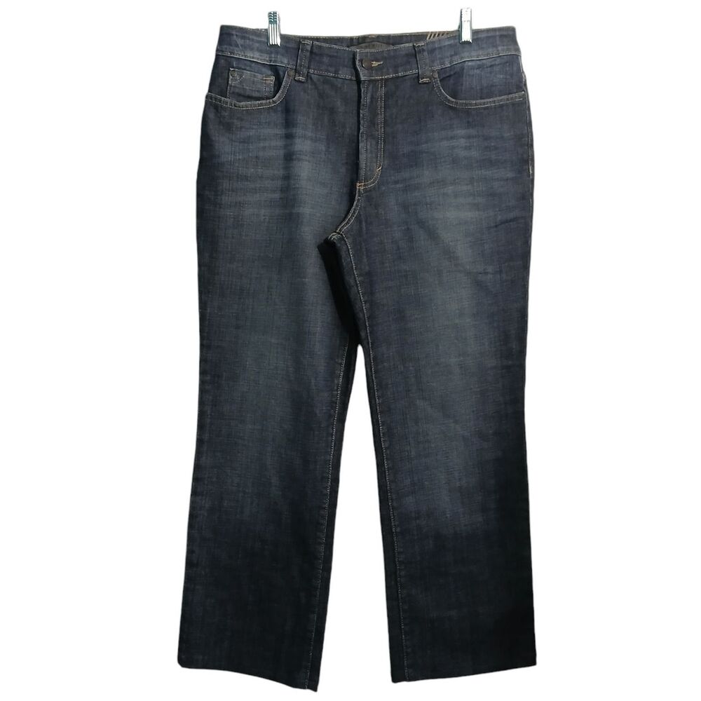 Nine West Broadway Fit Jeans Women 14 Short Dark Wash Straight Leg
